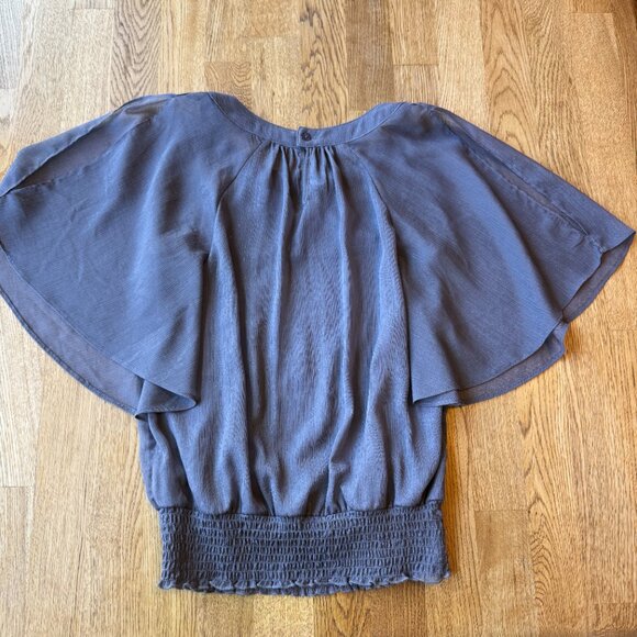 By & By Gray Shimmer Embellished Top Batwing Size Small - Picture 7 of 11